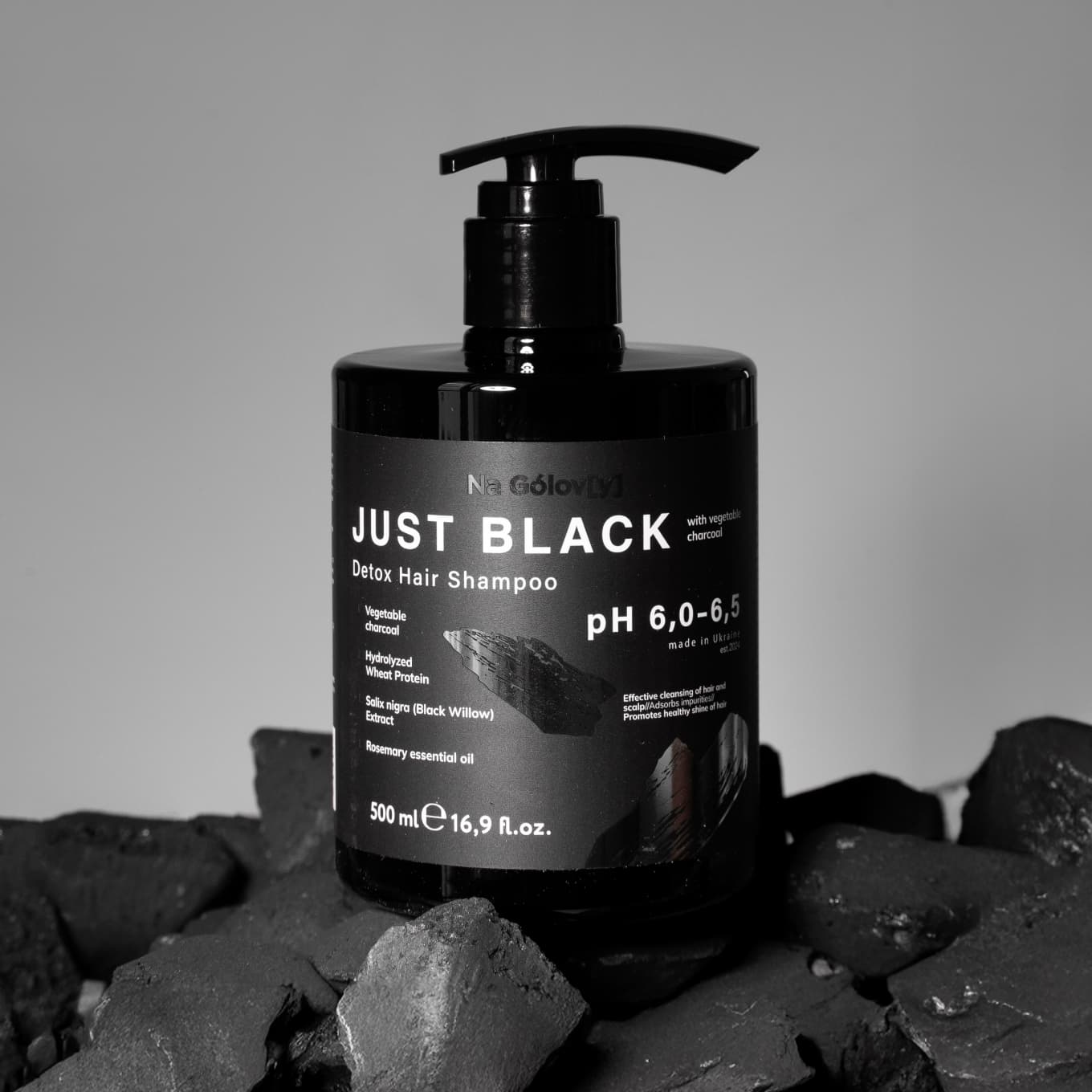 Детокс-шампунь для волосся JUST BLACK 500 мл - Зображення 3